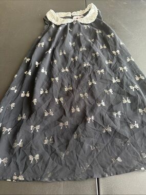 Black Dress with Silver Bow Accents